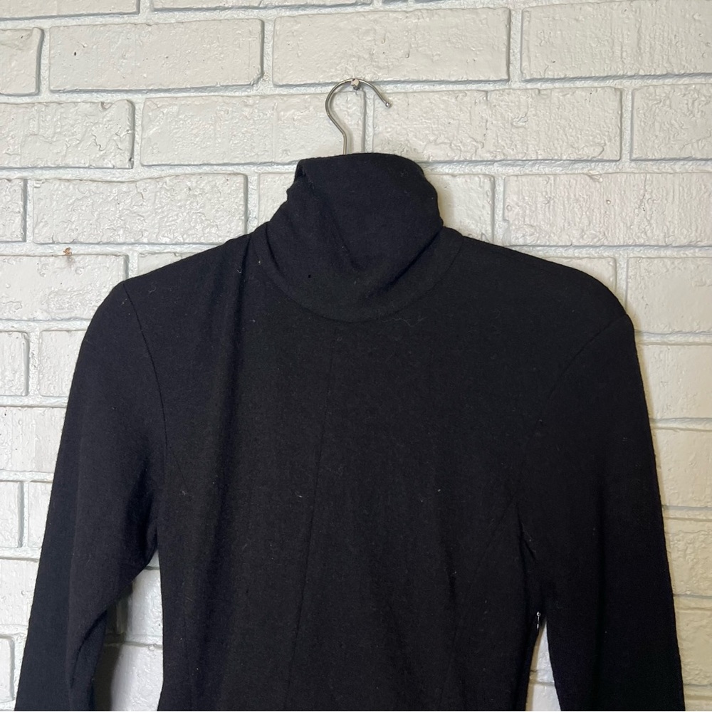 True Vintage Ronnie Heller MJ Black High Neck Dress Ruffle - Picture 11 of 14